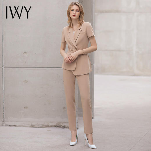 IWY/高端名媛短袖西装套装*练气质商务职业装主持人面试正装工作服CP1545 商品图1