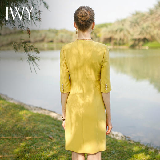 IWY/2022夏季黄色名媛西装连衣裙设计感主持人正装气质商务职业装套裙222081Q1 商品图2