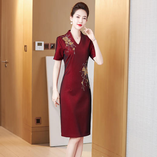 夏装新喜婆婆高贵优雅婚宴礼服连衣裙LC-2227 商品图2