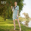 IWY/气质短袖拼接西装连衣裙女时尚气质美容院工作服播音主持艺考正装222065Q1 商品缩略图2