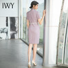 IWY/名媛紫色短袖连衣裙女正装高级感裙子高端职业套装美容院工作服Ol Q707 商品缩略图2