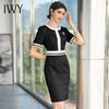 IWY/黑色气质西装连衣裙女夏名媛设计感裙子职业套装2022新款工作服Ol Q710-B 商品缩略图3
