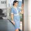 IWY/高端蓝色职业西装连衣裙女时尚气质美容院工作服播音主持艺考正装Q710-L 商品缩略图1