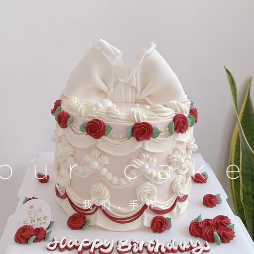 复古紫色/白色蝴蝶结蛋糕-低糖处理无添加 商品图3