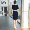 IWY/气质藏青职业西装连衣裙女前台接待正装美容院工作服播音艺考套裙Q710-ZL 商品缩略图2