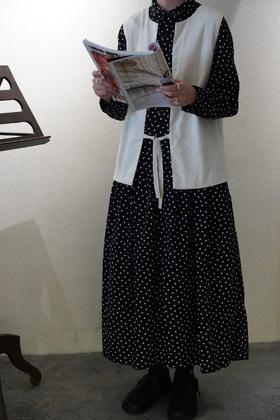 ROBE de PEAU复古白/黑色2ways马甲