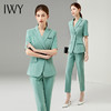 IWY/绿色短袖职业装女士高级感西装套装夏季薄款气质工作服商务正装OL CP11235 商品缩略图0