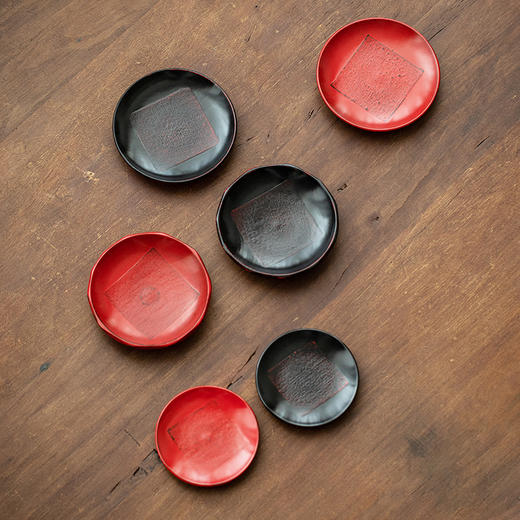 茶家吉橙原木布贴大漆茶托干泡垫小壶承茶杯托多款可选 商品图4