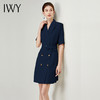 IWY/高端职业连衣裙女2022夏季修身显瘦藏青色气质短袖西装裙工装正装Q11248 商品缩略图3