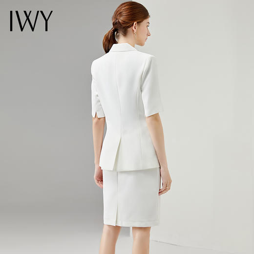 IWY/夏季短袖职业装套裙气质白色西装套装高端美容院工作服主持人正装CS11250 商品图3
