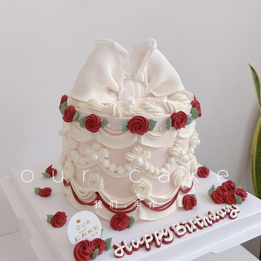 复古紫色/白色蝴蝶结蛋糕-低糖处理无添加 商品图2