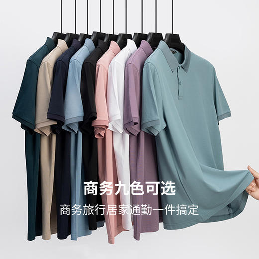 【桑蚕丝】名盾凉感polo衫短袖翻领T恤衫多彩春夏薄款休闲商务男 商品图2