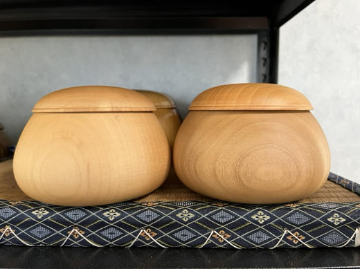 实木原色精品枣木围棋罐 商品图0