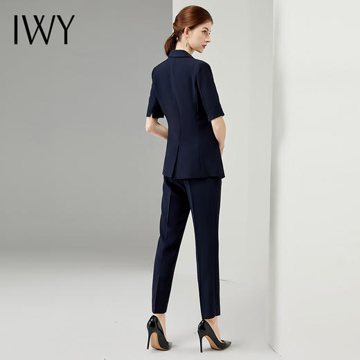 IWY/高端职业装女夏季气质藏青短袖西装套装公务员面试职业工作服正装CP11237 商品图3