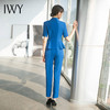IWY/蓝色短袖西装套裤女夏季职业装酒店前台接待西服正装医美工作服OL CP1538 商品缩略图3