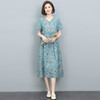 HR WH22169连衣裙碎花复古简约宽松显瘦中长裙 商品缩略图0