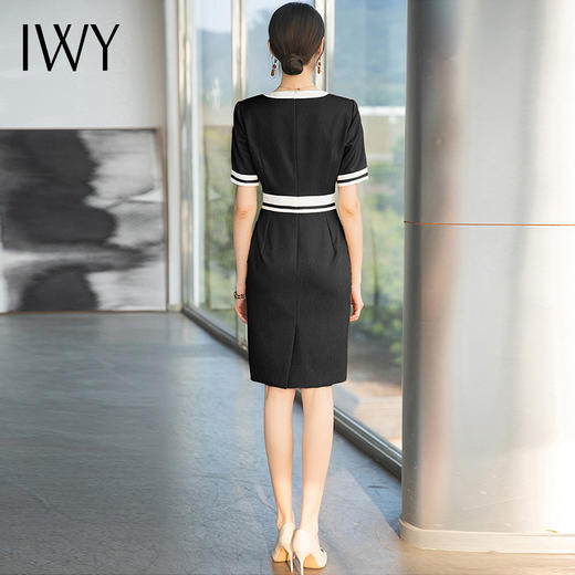IWY/黑色气质西装连衣裙女夏名媛设计感裙子职业套装2022新款工作服Ol Q710-B 商品图2