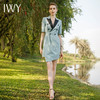 IWY/气质短袖拼接西装连衣裙女时尚气质美容院工作服播音主持艺考正装222065Q1 商品缩略图1