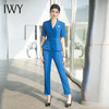 IWY/蓝色短袖西装套裤女夏季职业装酒店前台接待西服正装医美工作服OL CP1538 商品缩略图2