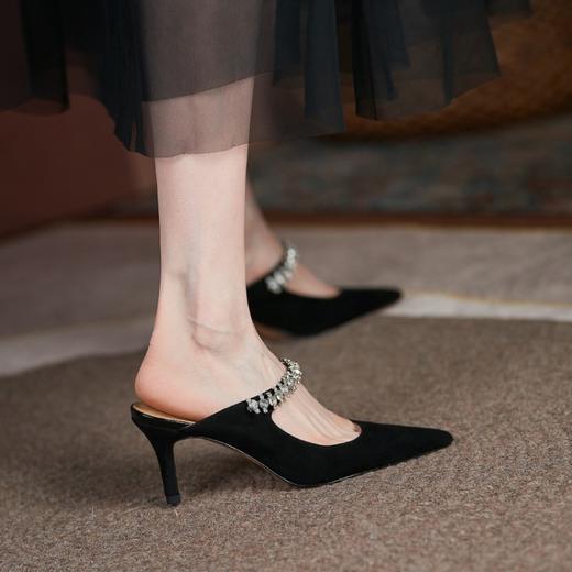 爆款百搭，优雅尖头真皮高跟凉拖DB-m21128 商品图7