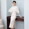 BJ-102新款长款雪纺改良旗袍 日常修身显瘦旗袍连衣裙披肩 商品缩略图1