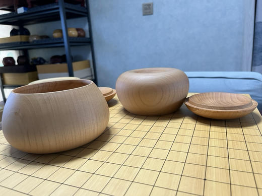 实木原色精品枣木围棋罐 商品图4