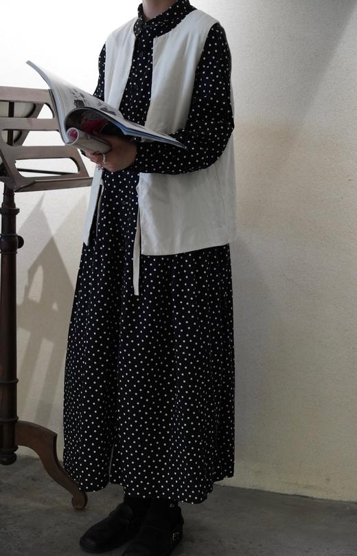 ROBE de PEAU复古白/黑色2ways马甲 商品图2