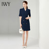 IWY/高端职业连衣裙女2022夏季修身显瘦藏青色气质短袖西装裙工装正装Q11248 商品缩略图1