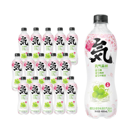 元气森林 樱花白葡萄480ml*15瓶 春光无限 气泡水 0糖0脂0卡 箱装 包邮 商品图3