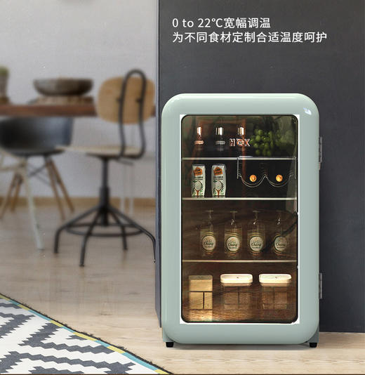HCK哈士奇SC-130RBA-S冰吧家用客厅办公室茶叶冷藏柜小型透明冰箱 商品图1