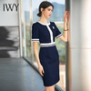 IWY/气质藏青职业西装连衣裙女前台接待正装美容院工作服播音艺考套裙Q710-ZL 商品缩略图1