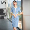 IWY/高端蓝色职业西装连衣裙女时尚气质美容院工作服播音主持艺考正装Q710-L 商品缩略图0