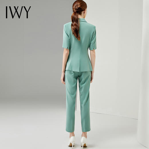 IWY/绿色短袖职业装女士高级感西装套装夏季薄款气质工作服商务正装OL CP11235 商品图2
