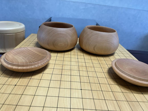 实木原色精品枣木围棋罐 商品图3