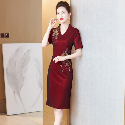 夏装新喜婆婆高贵优雅婚宴礼服连衣裙LC-2227 商品图4