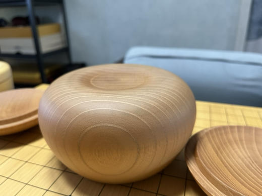 实木原色精品枣木围棋罐 商品图5