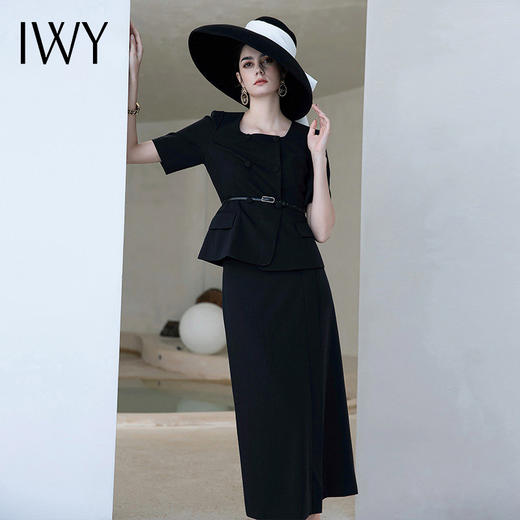 IWY/高端短袖西装半裙*练短袖职业装套裙时尚主持人正装休闲工作服CS1556 商品图3