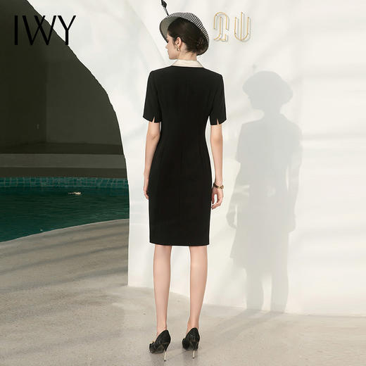 IWY/黑色西装连衣裙设计高级感小众中长款西装裙面试正装职业装套裙女Q721 商品图2