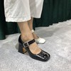 IUIU SECOND2022春夏新款粗跟法式冲孔高跟鞋复古玛丽珍仙女鞋U22AE17841 商品缩略图6