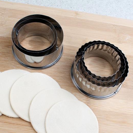 不锈钢圆形牙级/光级3件套 饺子皮慕斯圈 蛋糕水果饼干切模 商品图3