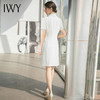 IWY/主持人白色正装连衣裙女春夏季裙子中长款美容院工作服职业装套裙Q737 商品缩略图3
