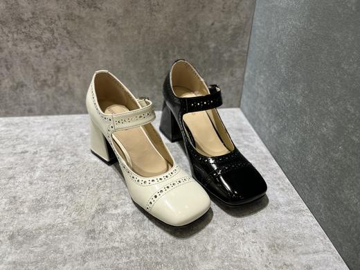 IUIU SECOND2022春夏新款粗跟法式冲孔高跟鞋复古玛丽珍仙女鞋U22AE17841 商品图10