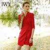 IWY/红色西装连衣裙女2022夏季高级感上镜主持工作服职业套装气质正装222070Q1 商品缩略图0