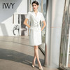 IWY/主持人白色正装连衣裙女春夏季裙子中长款美容院工作服职业装套裙Q737 商品缩略图1
