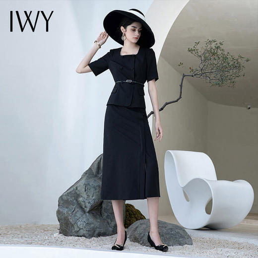 IWY/高端短袖西装半裙*练短袖职业装套裙时尚主持人正装休闲工作服CS1556 商品图0