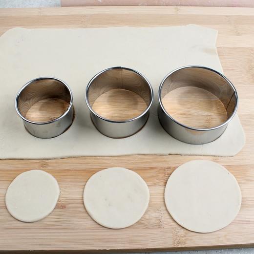 不锈钢圆形牙级/光级3件套 饺子皮慕斯圈 蛋糕水果饼干切模 商品图2