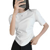 「质感看得见！INS风短袖」白色短袖t恤女夏季ins潮设计感短款正肩圆领上衣 商品缩略图4