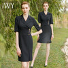 IWY/高端黑色正装职业连衣裙女夏季主持人工作服西装套裙气质修身裙子222074Q1 商品缩略图4
