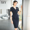 IWY/西装连衣裙女夏季气质假两件职业装套裙美容院工作服售楼部正装OL Q706 商品缩略图3