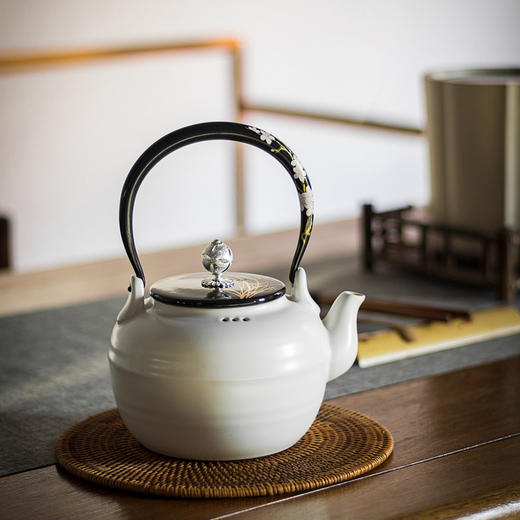 龙隐斋 龙隐斋 电陶炉专用烧水壶 可泡茶煮茶 柿形壶（白） 商品图2